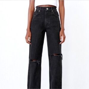 ZARA High Waisted Wide Leg Jeans